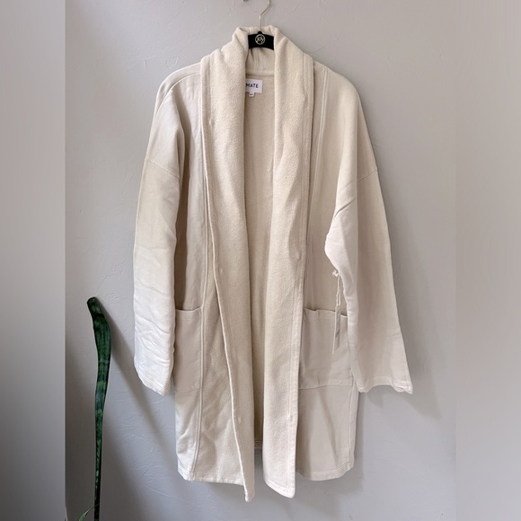 🤍MATE THE LABEL ORGANIC FLEECE CARDIGAN BONE M/L XL/XXL - Picture 6 of 8